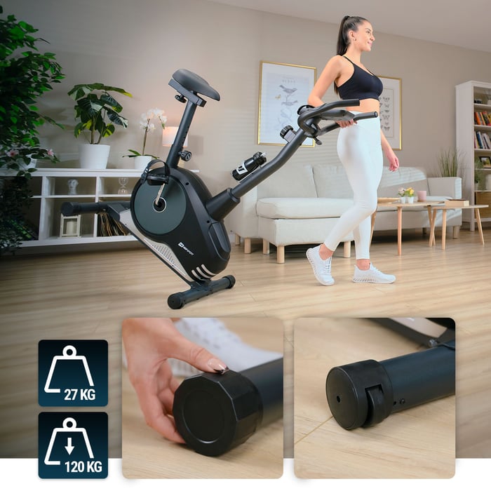 Bicicletta HS-2080 Spark dotata di ruote di trasporto e piedini livellanti