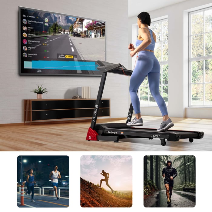 L'andamento dell'allenamento può essere osservato sullo schermo del tablet, smartphone o televisore.