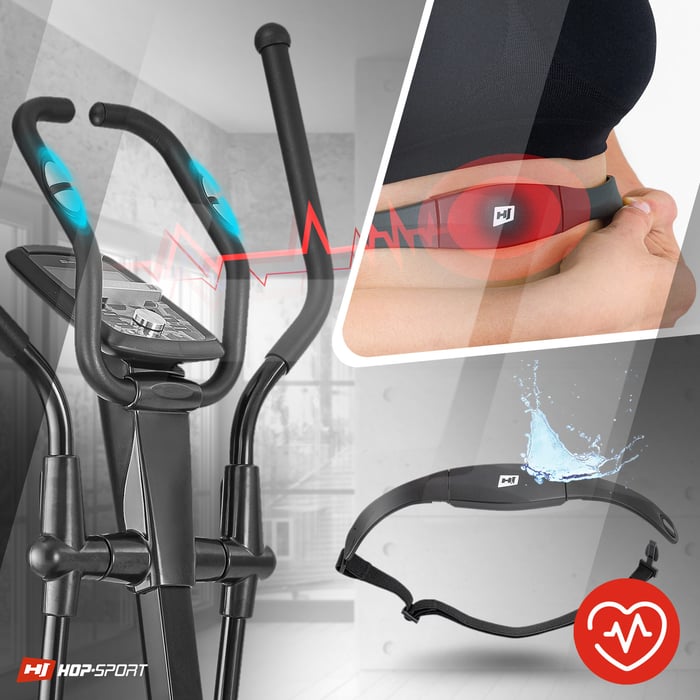 sensori di pulsazioni sui manici del volante dell'orbitrek blaze argento