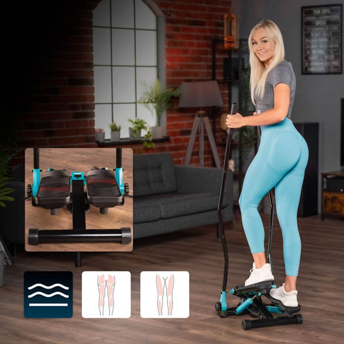 Allenamento completo delle parti inferiori con lo stepper HS-045s Slim blu