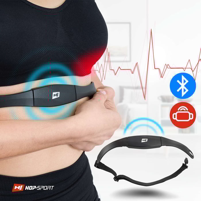 fascia telemetrica hop-sport posizionata sul torace