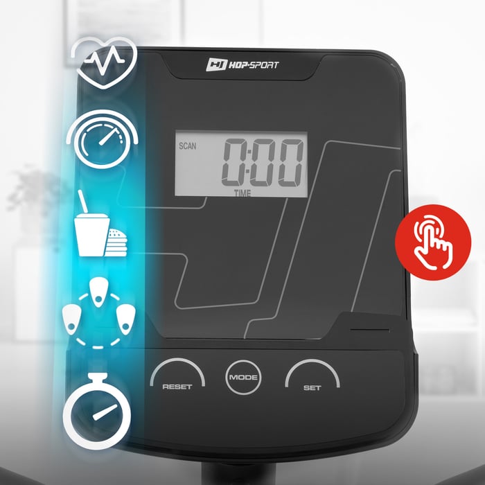 Cyclette orizzontale HS-060L Pulse argento dotata di un chiaro computer LCD 