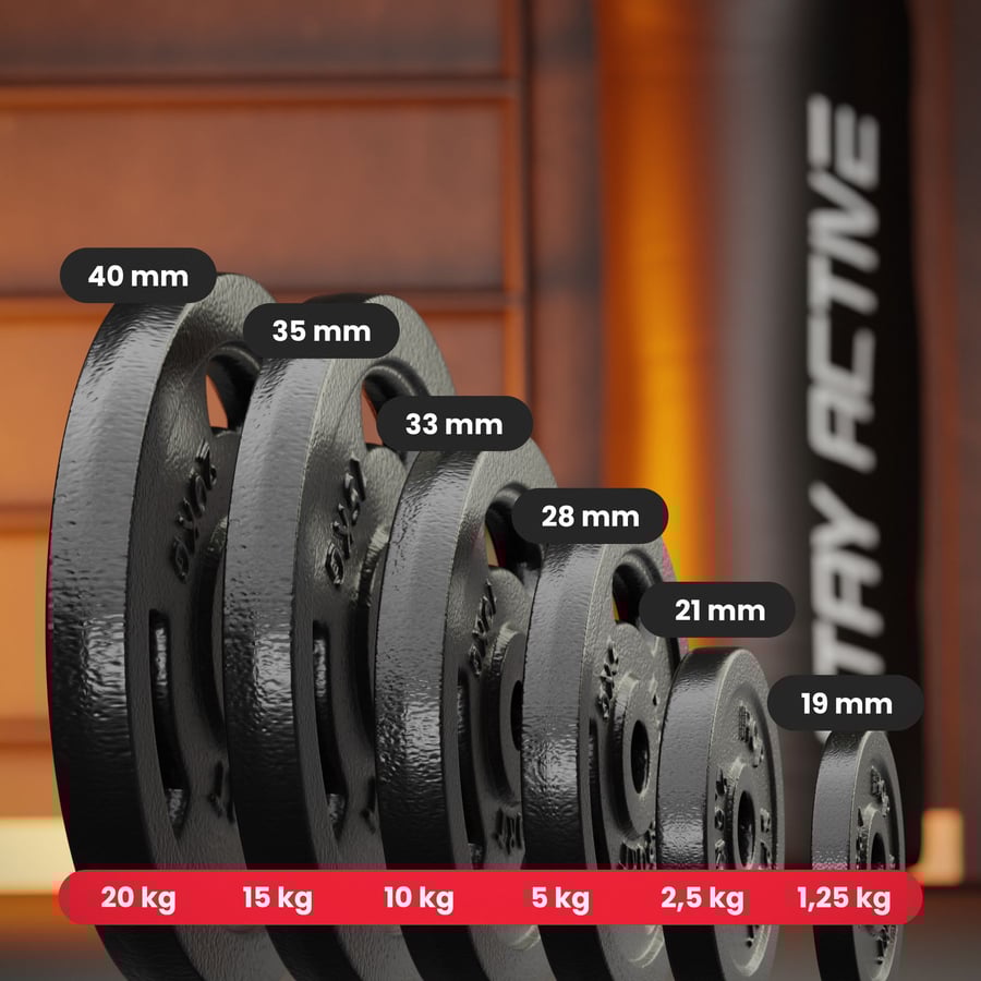 Zestaw obciążeń żeliwnych bez t