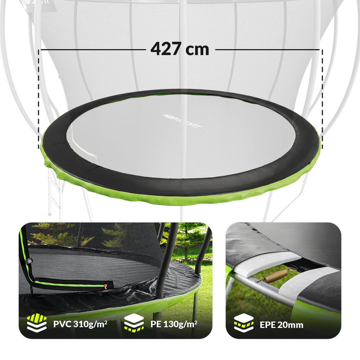 Copertura per molle del trampolino 427 cm / 14 ft HS-TSC014DZ Nero/Verde