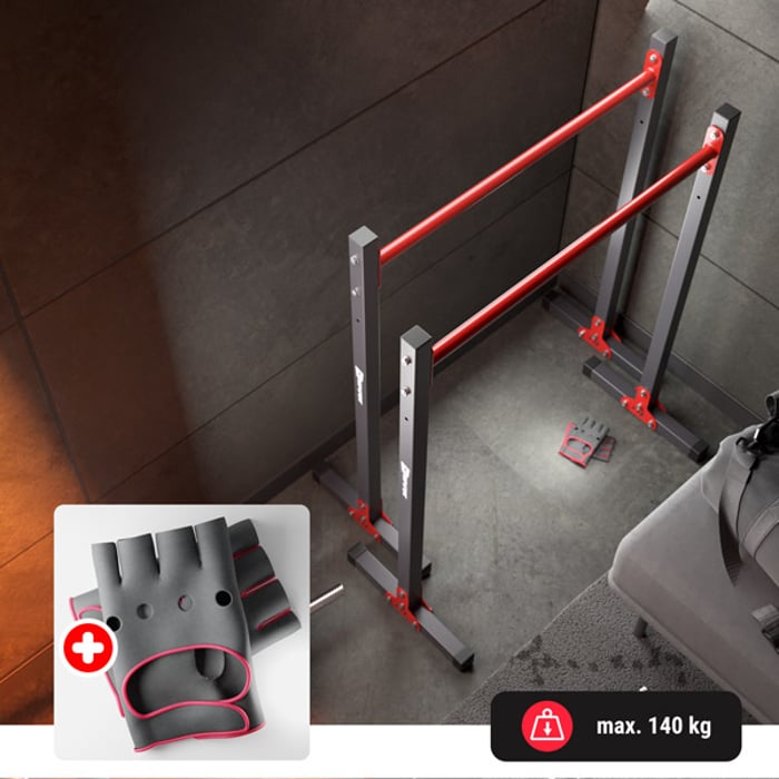 Parallele regolabili HS-1011k con guanti del marchio Hop-Sport