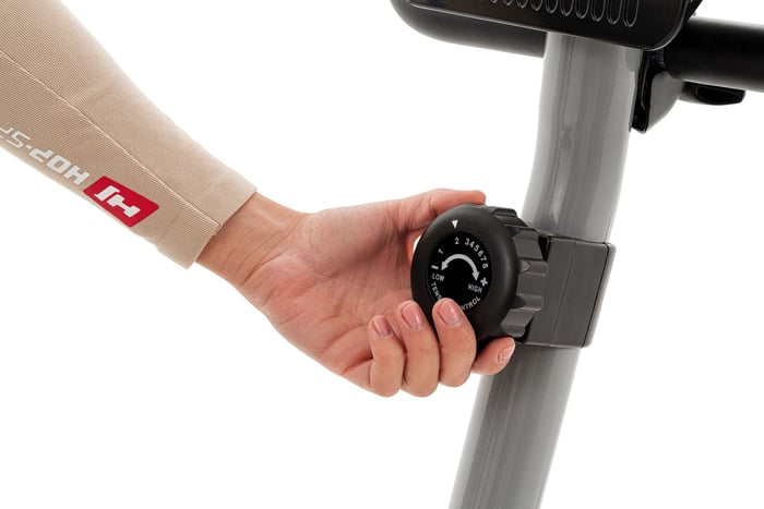 Cyclette magnetica HS-2050H Sonic argento dotata di regolazione manuale della resistenza