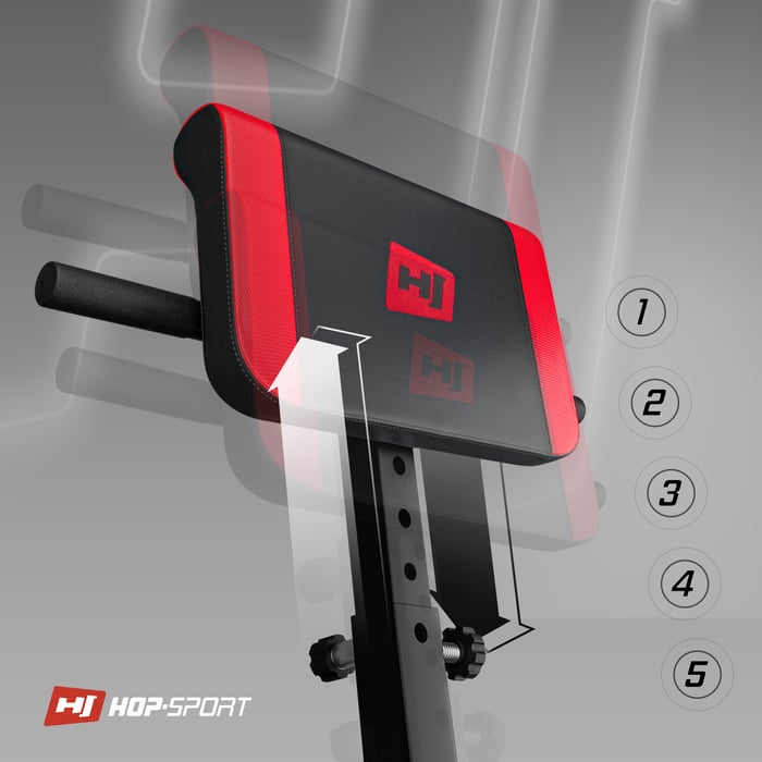 Regolazione del supporto pelvico nella panca romana HS-1016 del marchio Hop-sport