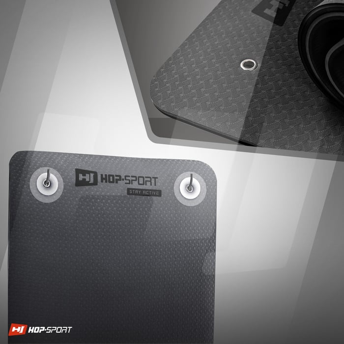 Fori pratici che permettono di appendere il tappetino TPE 0,8cm del marchio Hop-sport