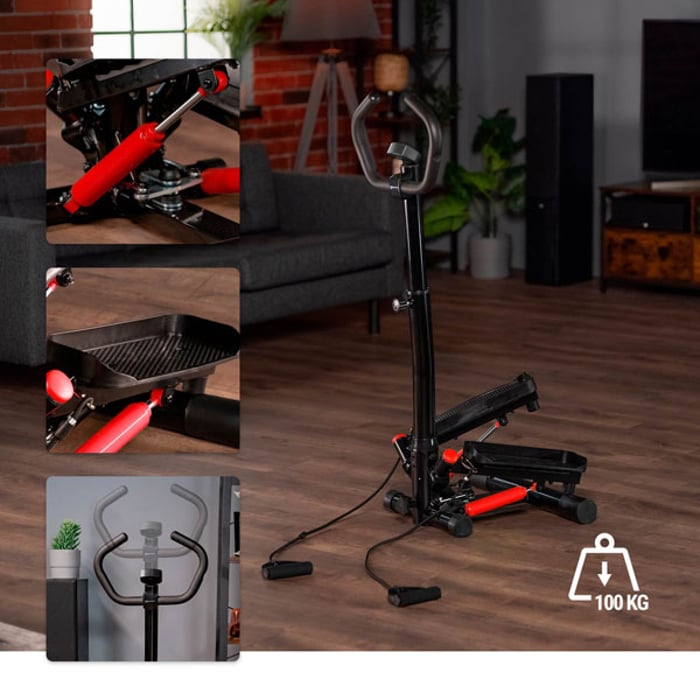 Stepper rotante con colonna HS-055S Noble rosso dotato di pistoni, regolazione del manubrio e ammortizzatori