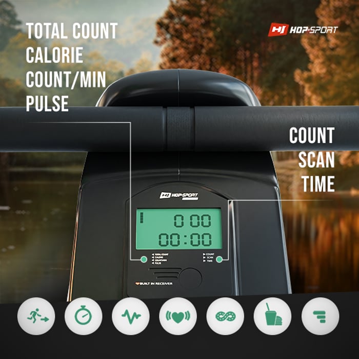 Vogatore da allenamento HS-030R Boost rosso dotato di computer con display leggibile