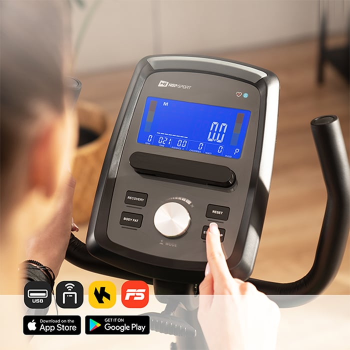 Bicicletta orizzontale HS-120L Ravel dotata di computer con supporto e display leggibile