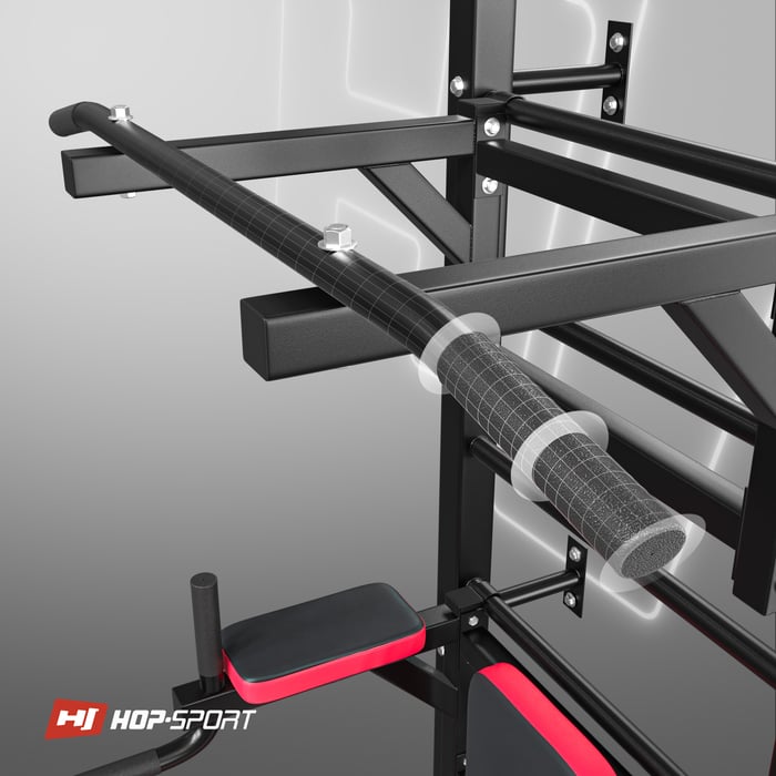 Primo piano sulla barra nelle barre da allenamento HS-1008K del marchio Hop-Sport