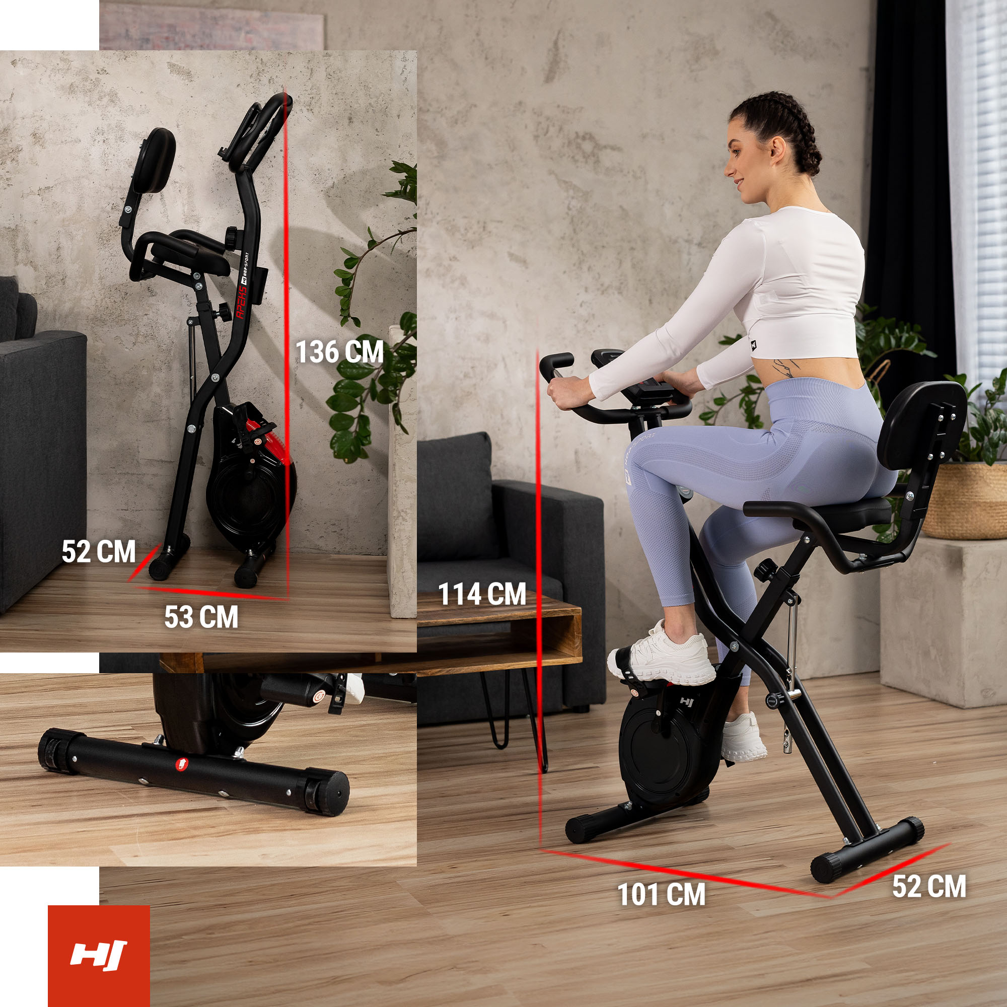 Conservazione comoda della cyclette HS-3030X Apeks nera