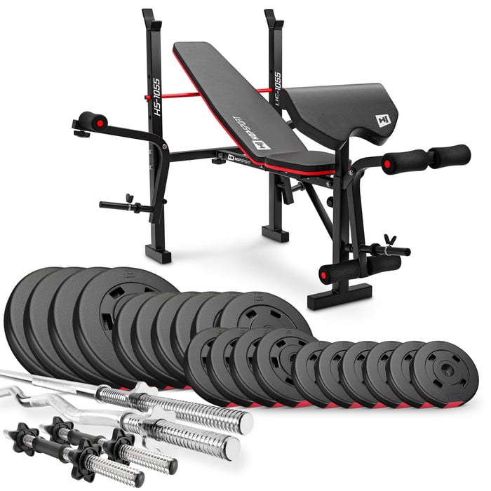 Contenuto del set culturistico 105kg con panca da allenamento HS-1055 del marchio Hop-sport