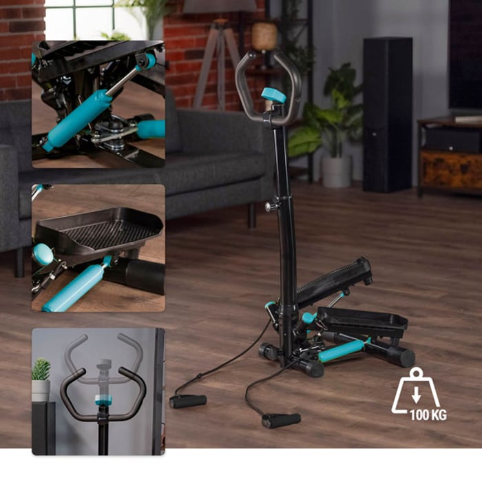 Stepper rotante con colonna HS-055S Noble blu dotato di pistoni, regolazione del manubrio e ammortizzatori