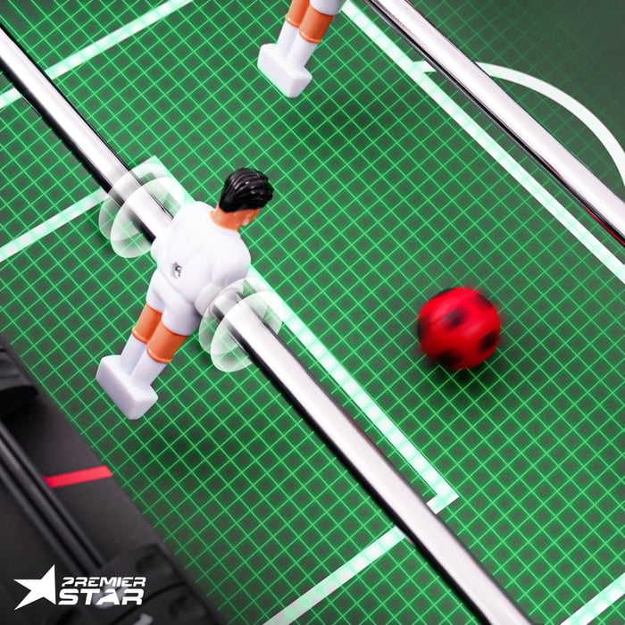 Il calciobalilla Sector è realizzato con componenti durevoli e curato nei dettagli