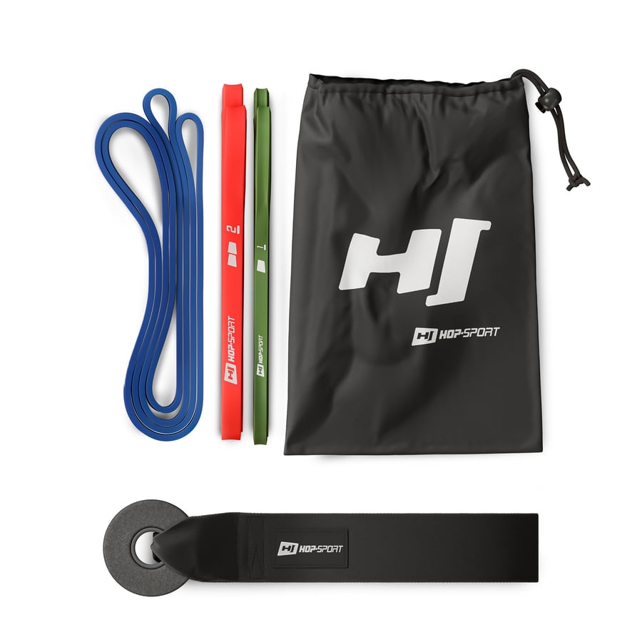 Set di fasce elastiche 2-29 kg con maniglia per porta