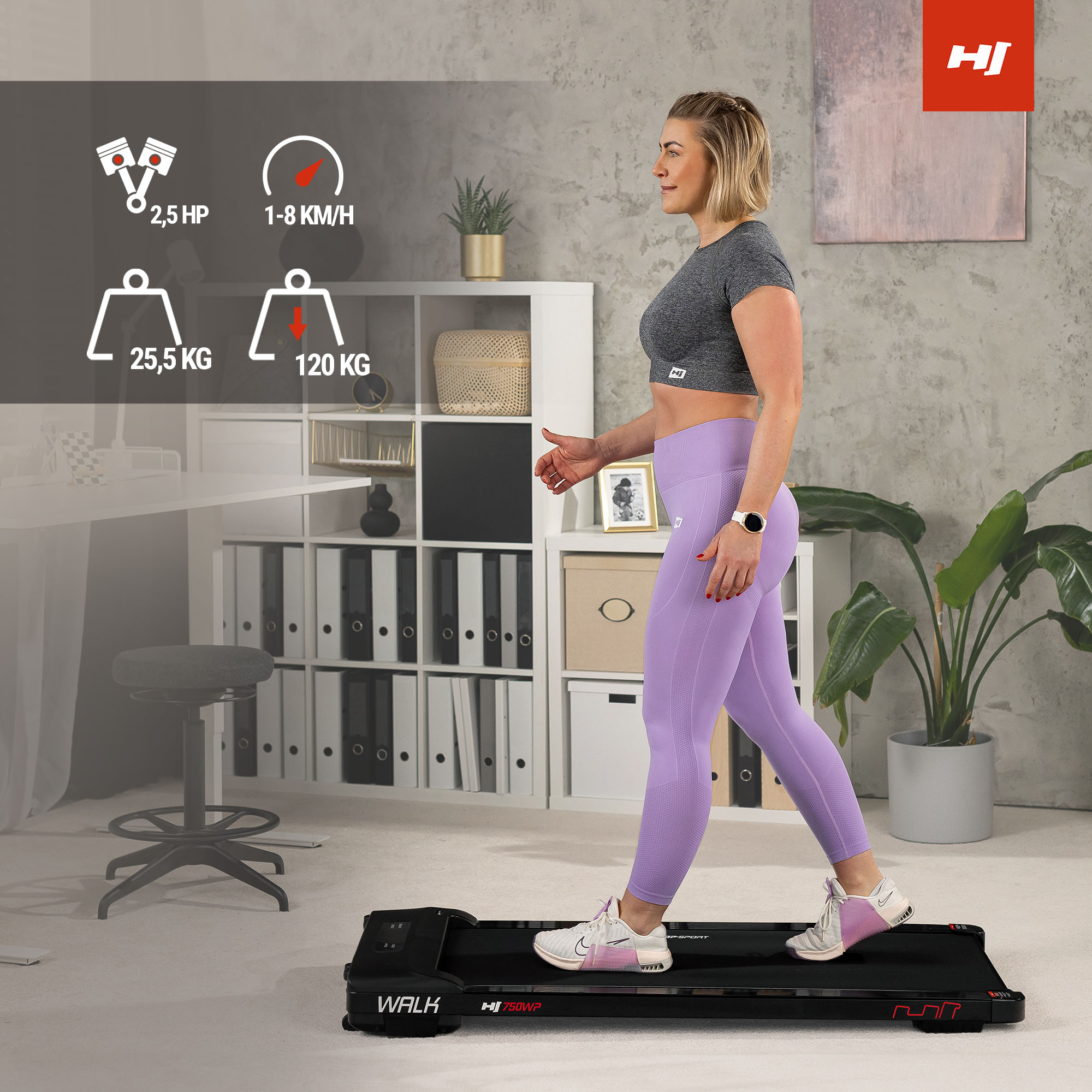 Tapis roulant HS-750WP Walk è un'attrezzatura fitness compatta