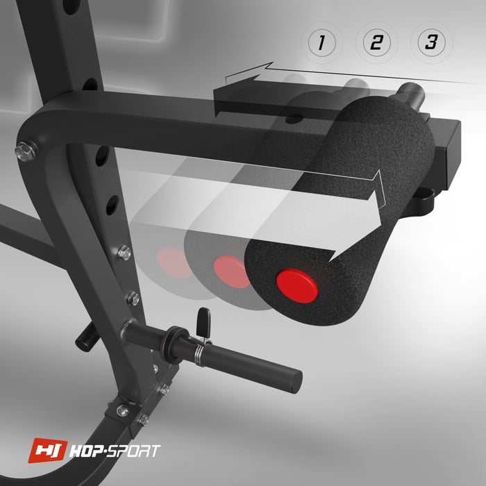 Primo piano delle impugnature per le aperture sulla panca HS-1065 del marchio Hop-sport