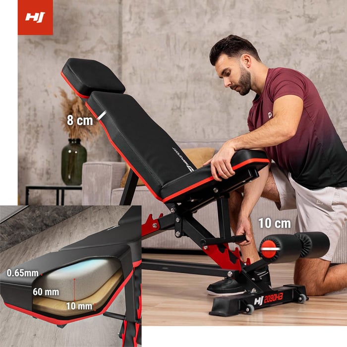 Rivestimento spesso e la sua sezione nella panca 2090HB del marchio Hop-Sport