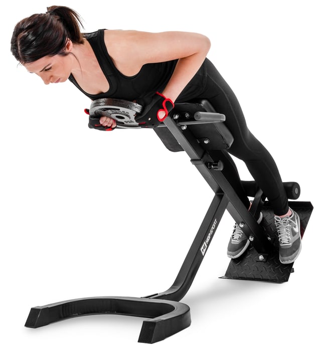 Ragazza che si allena sulla panca romana HS-1018 del marchio Hop-sport