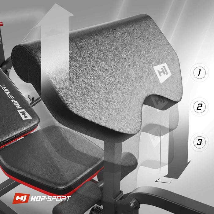 Regolazione del preacher curl sulla panca da allenamento HS-1065 del marchio hop-sport