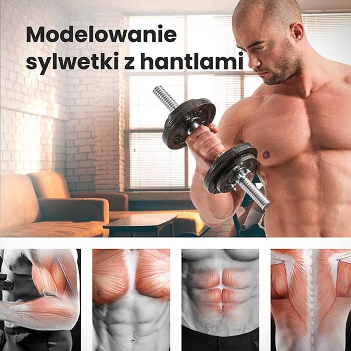 Ragazzo che si allena con manubri in ghisa Hop-sport