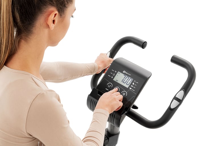 Cyclette magnetica HS-2050H Sonic argento dotata di sensori di pulsazioni