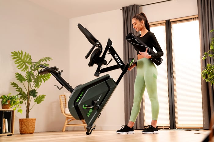 Bicicletta reclinata elettromagnetica HS-120L Ravel dotata di ruote di trasporto