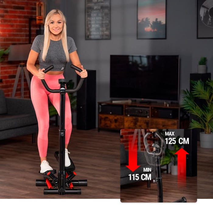 Allenamento comodo con lo stepper rotante Noble HS-055S rosso