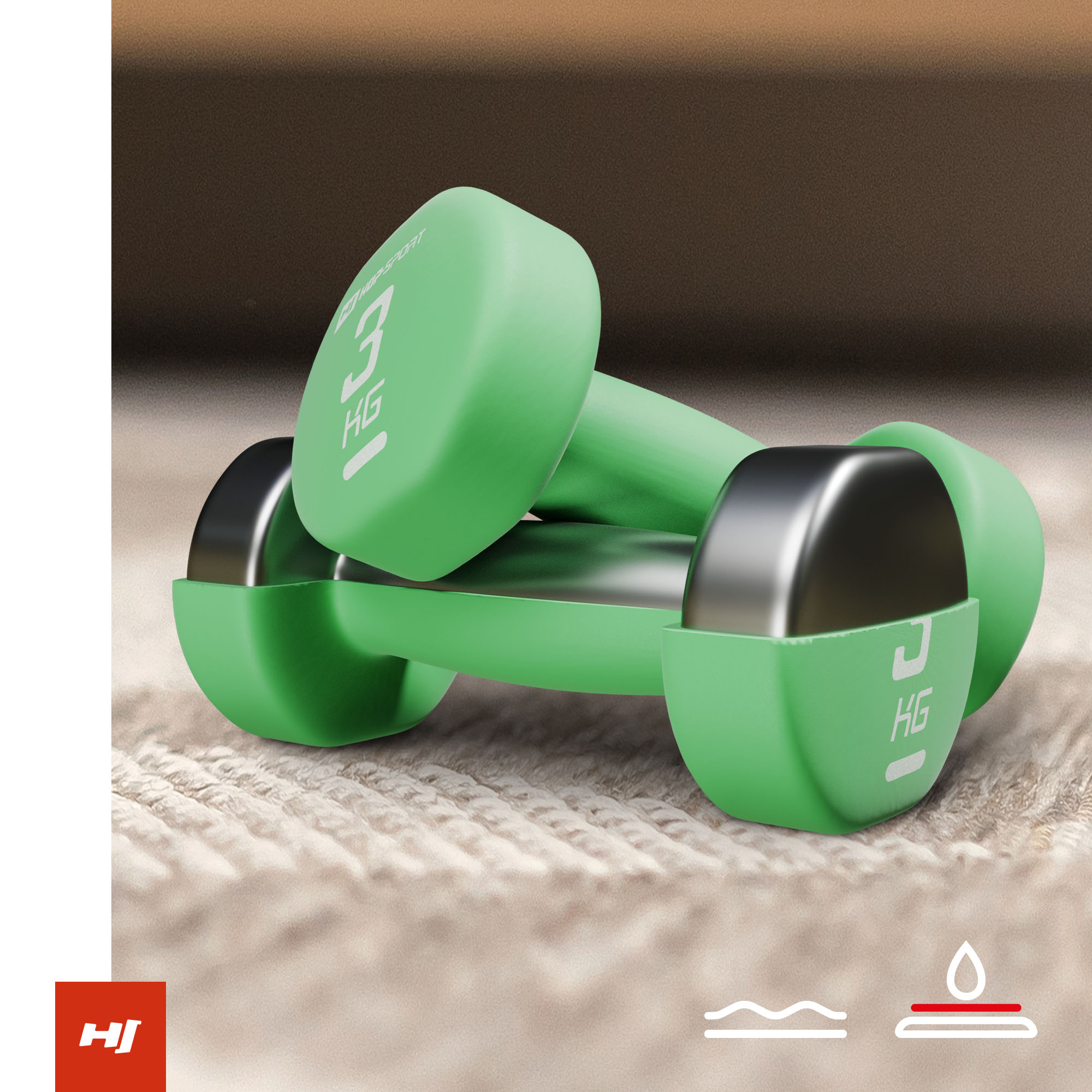 I manubri sono realizzati in ghisa rivestita in gomma antiscivolo