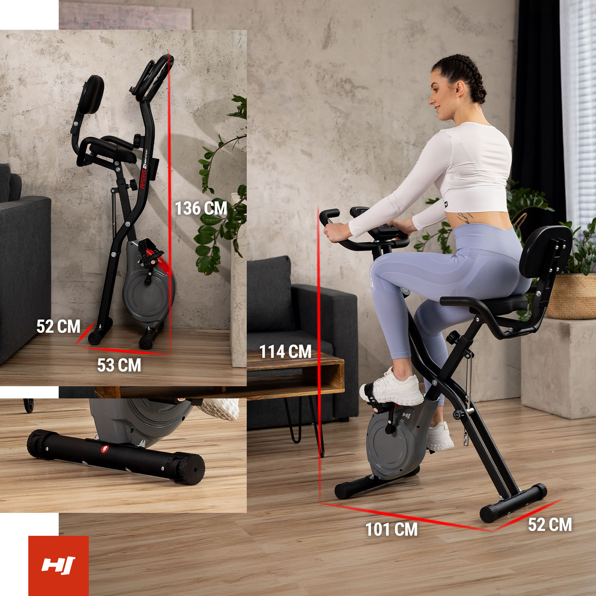 Conservazione comoda della cyclette HS-3030X Apeks grigia