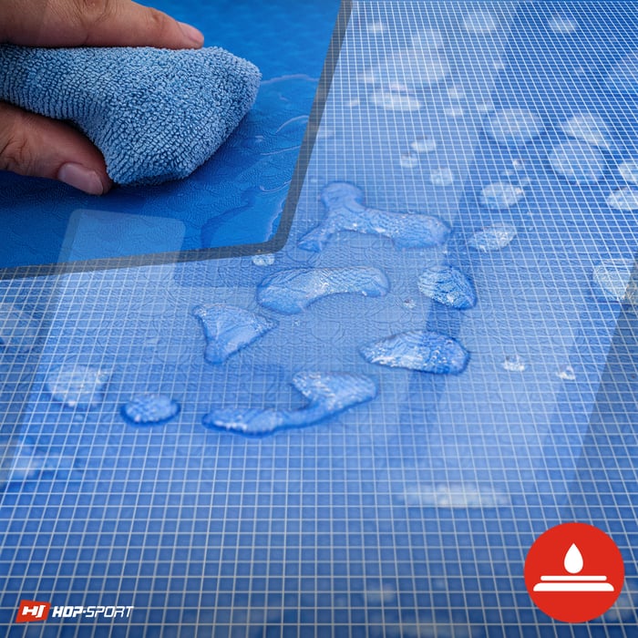 Mostrata l'impermeabilità del tappetino TPE di colore blu del marchio Hop-sport