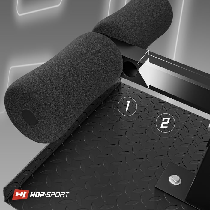 Regolazione del blocco per le gambe nella panca romana HS-1018 del marchio Hop-sport