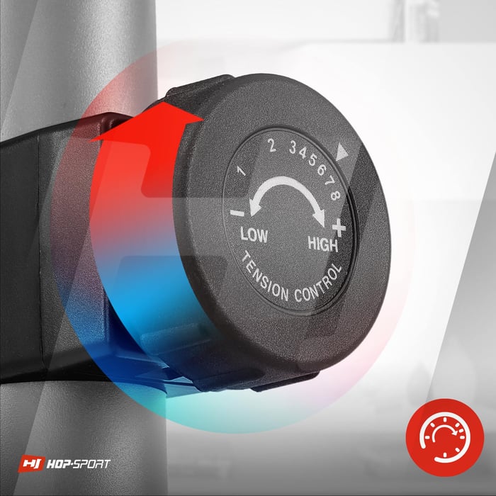 Cyclette HS-2050H Sonic argento dotata di manopola di regolazione della resistenza magnetica a otto livelli