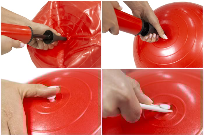 Come gonfiare correttamente la fitball Hop-Sport