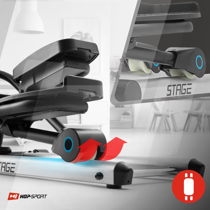 doppie rotelle e guide nel cross trainer stage hop-sport