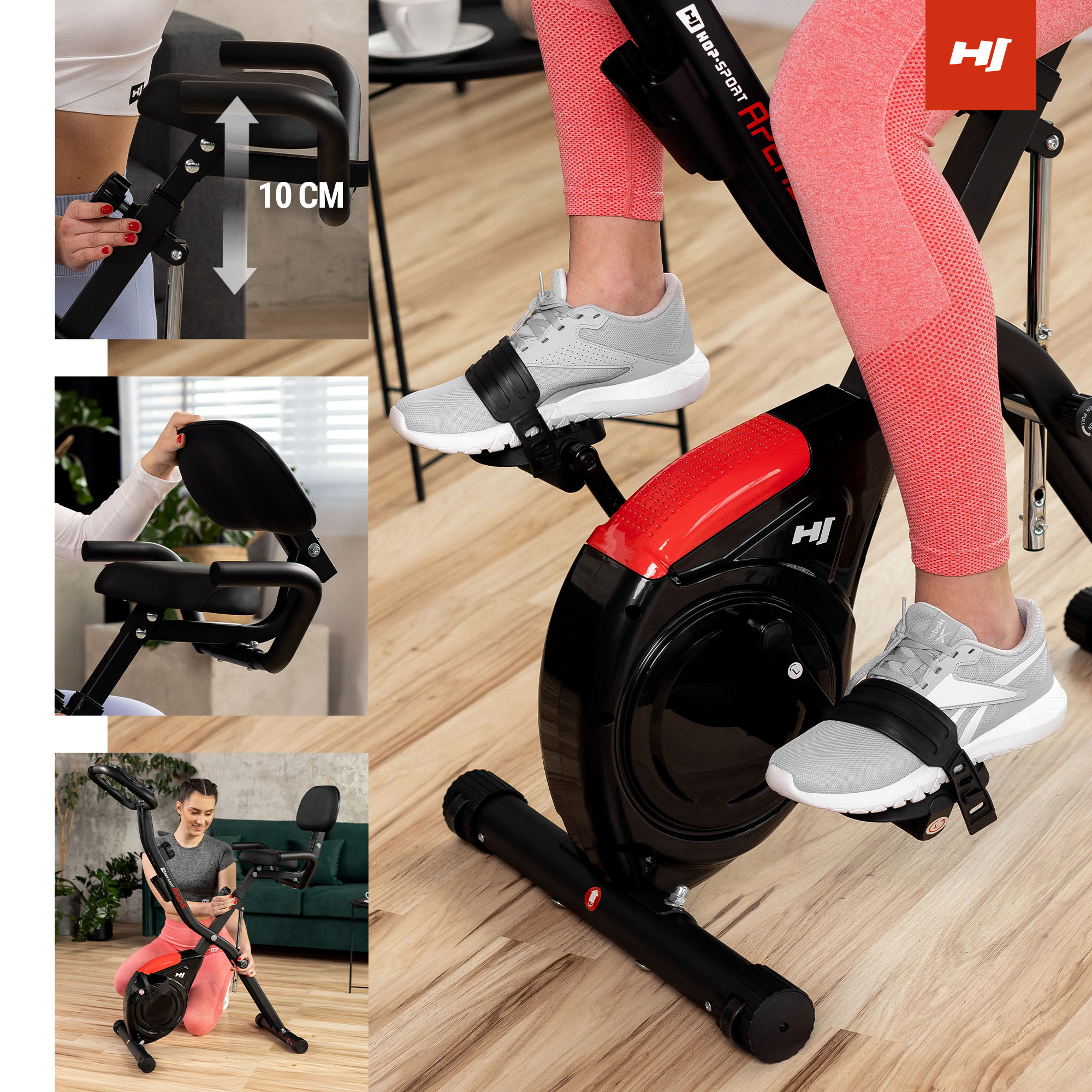 Sicurezza e comfort durante l'allenamento sulla cyclette X-bike HS-3030X Apeks nera