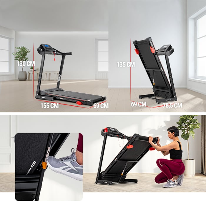 Tapis roulant Hop-Sport HS-1000LB Wind dotato di sistema di piegatura