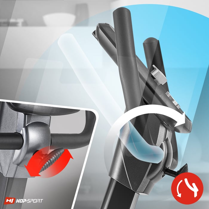 Bicicletta reclinata Hop-Sport HS-070L Helix rossa dotata di regolazione dell'angolo del manubrio