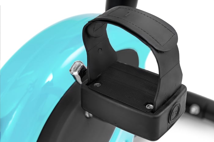 Bicicletta da allenamento HS-010H Rio turchese dotata di pedali con cinghie