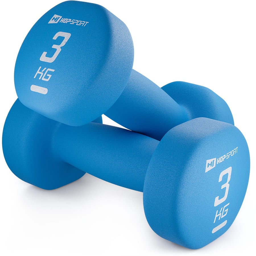 Set di manubri in ghisa rivestiti in neoprene 2x3kg, coppia di manubri per fitness