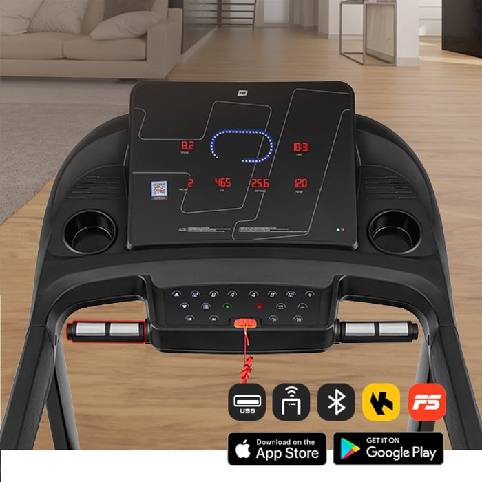 Tapis roulant Hop-Sport HS-3500LB Runair dotato di pannello di controllo con display e programmi