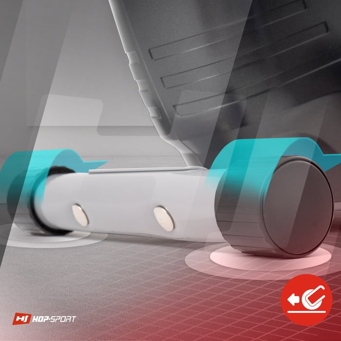 Cyclette HS-2050H Sonic argento dotata di ruote di trasporto