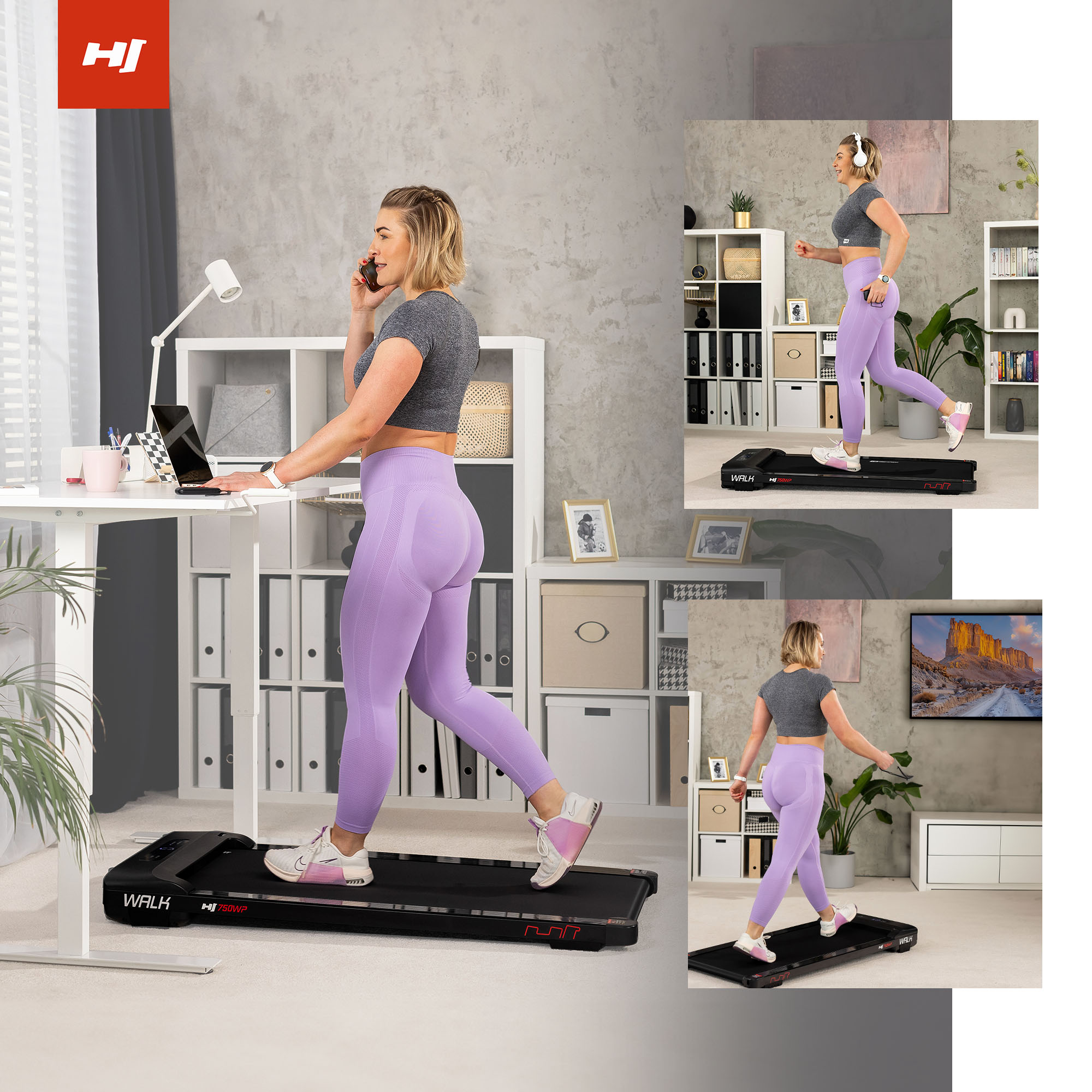 con il tapis roulant HS-750WP Walk puoi combinare l'allenamento con il lavoro o svolgere attività quotidiane
