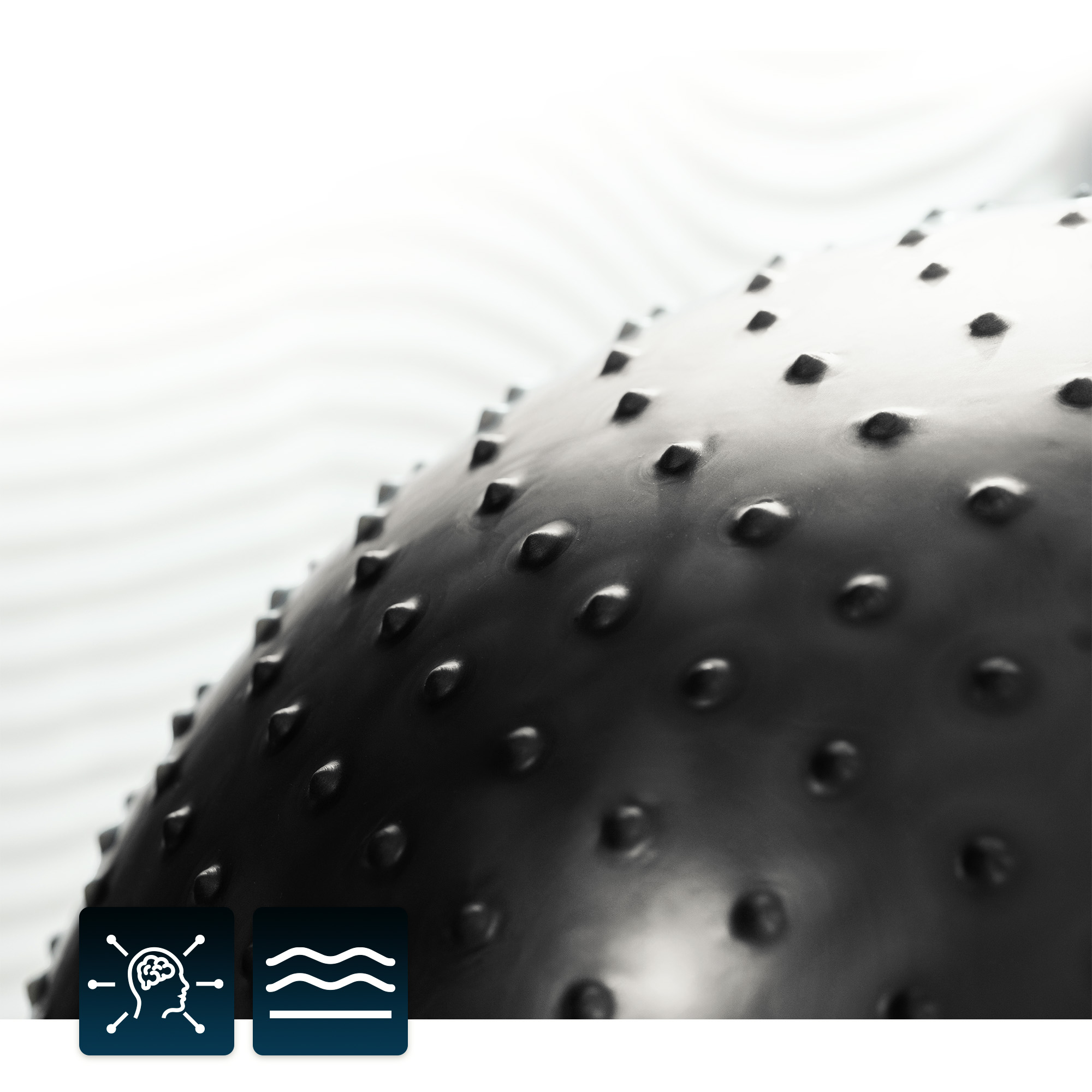 Rilievi massaggianti nella palla ginnica nera 65cm del marchio Hop-Sport