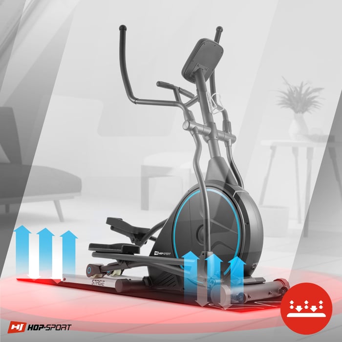 il tappetino protegge il pavimento e ammortizza il lavoro del cross trainer stage hop-sport