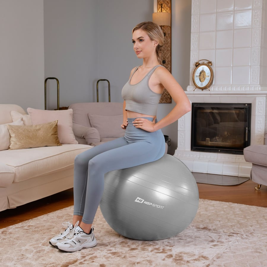 Yoga ball 65cm HS-R065YB - grey - 2