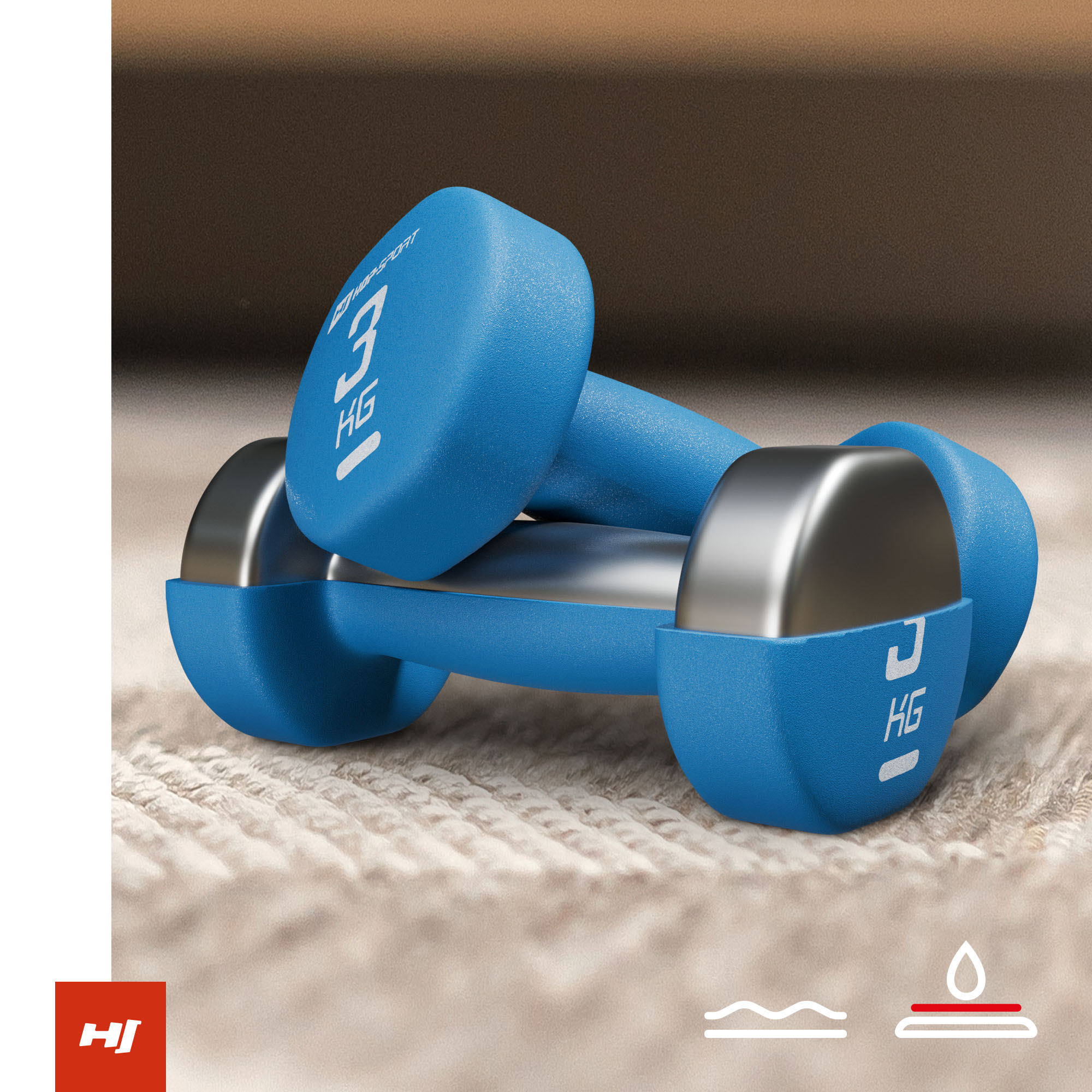 Manubri realizzati in ghisa rivestiti con uno strato di gomma