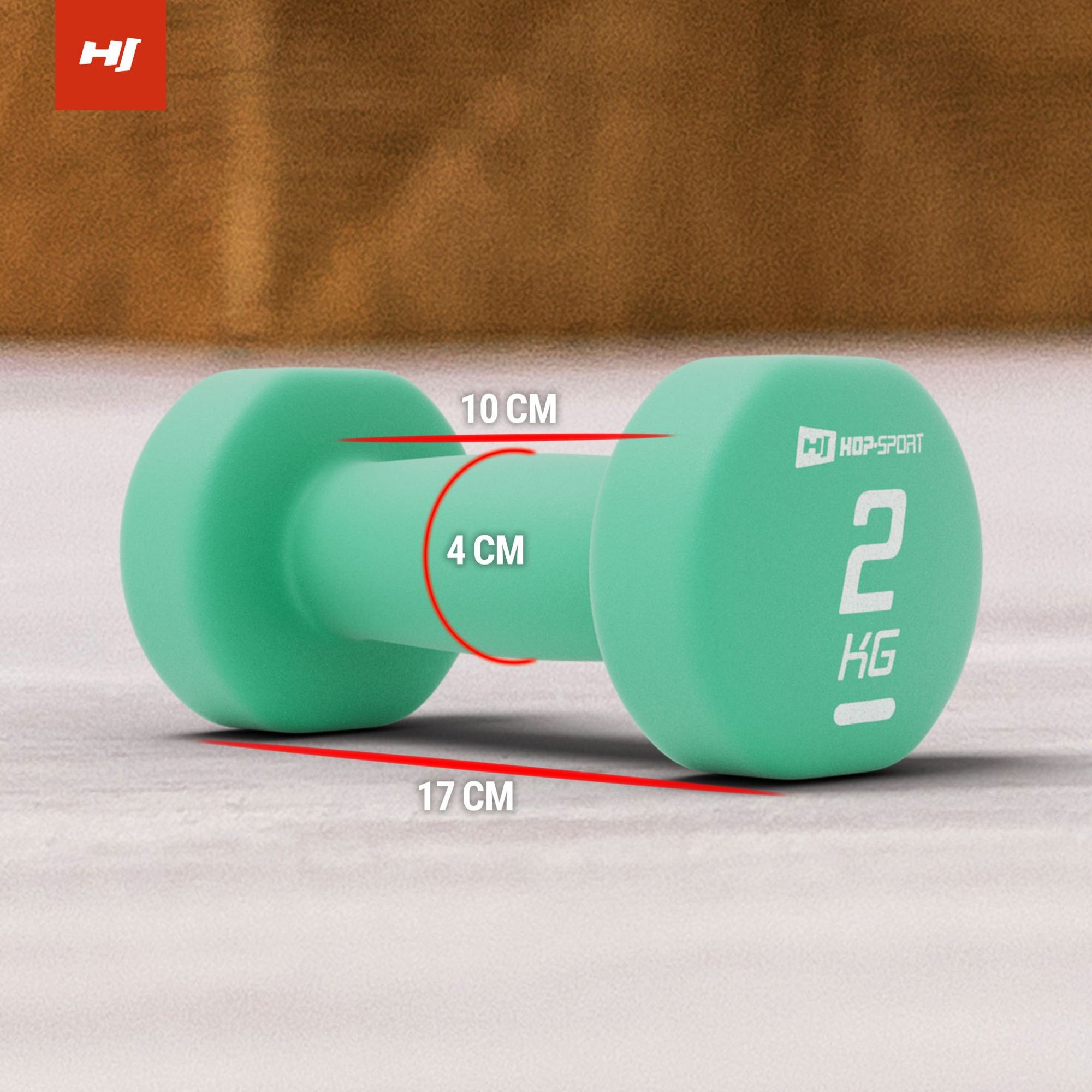 Dimensioni dei manubri in ghisa 2x2kg Hop-Sport